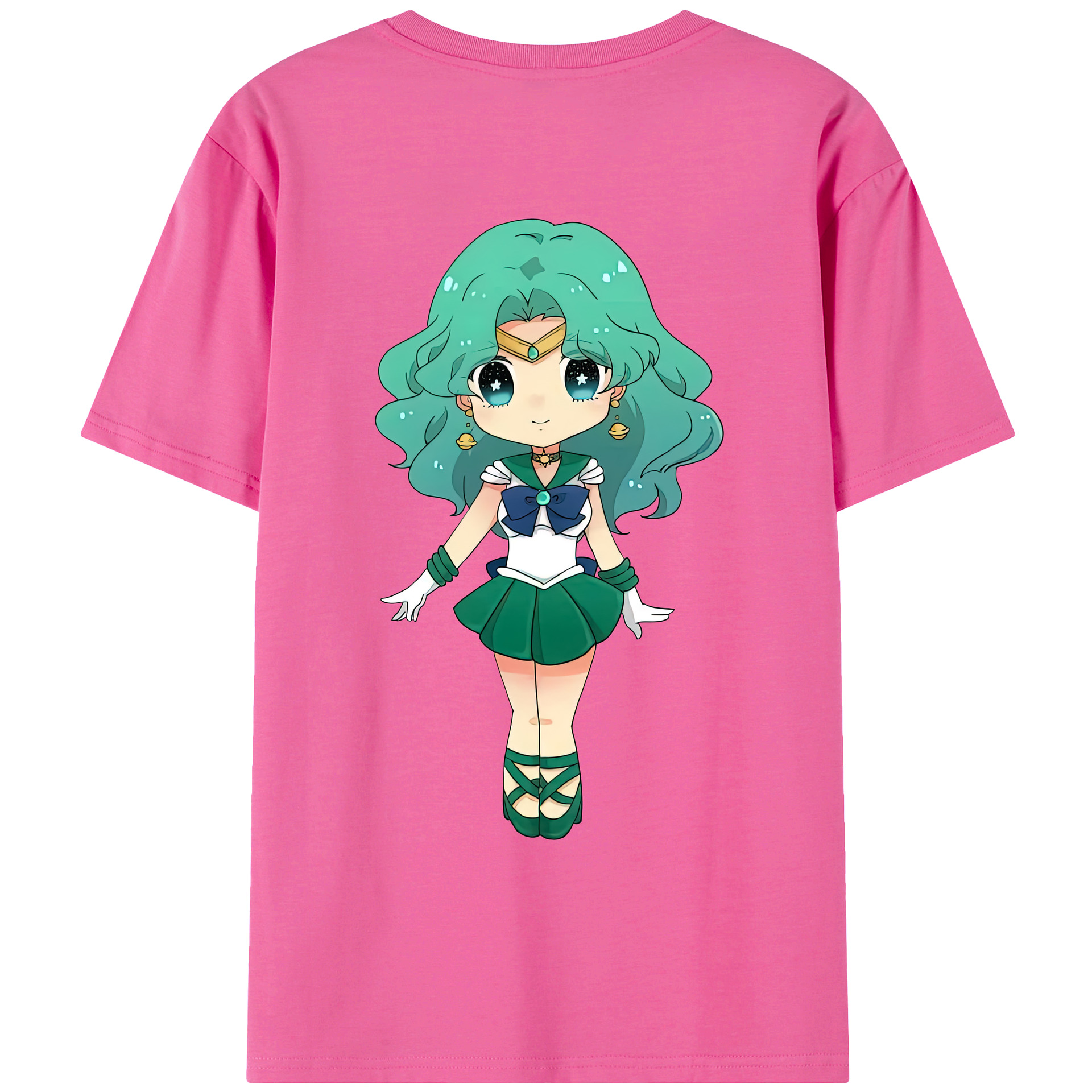 （画像用） 美少女戦士セーラームーン 海王 みちる（かいおう みちる） Sailor Moon Kaiou Michiru レディース半袖Tシャツ(バックプリント)